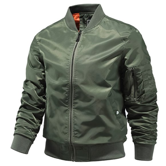 Men's Army Green Tactical Bomber Flight Jacket Outdoor Wear - Picture 1 of 3